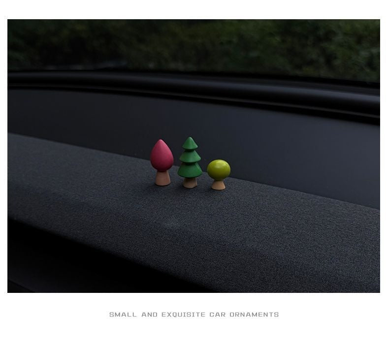 Small trees decorate summer ornaments, cute cars