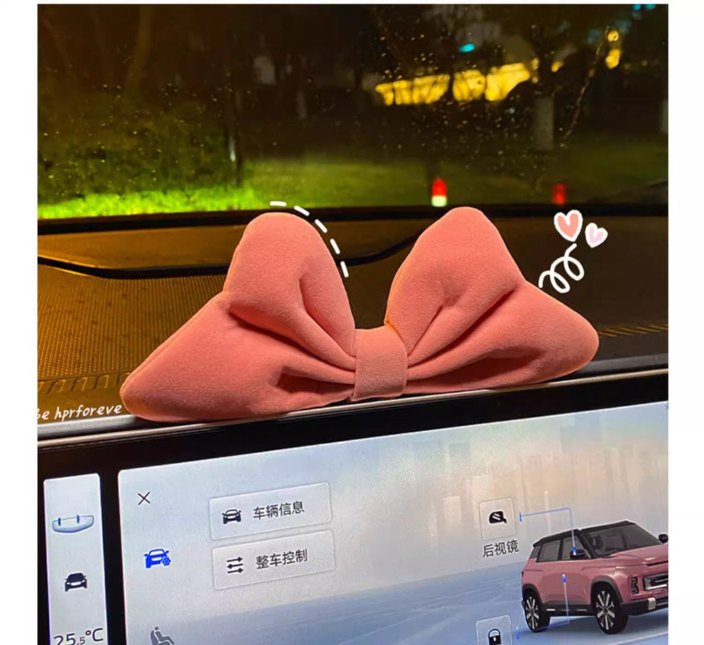 Car center console girls' car accessories bowknot interior decoration