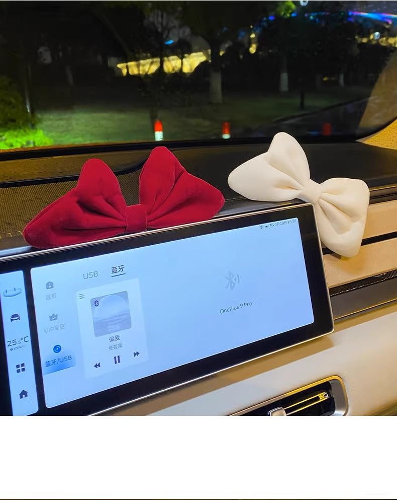 Car center console girls' car accessories bowknot interior decoration