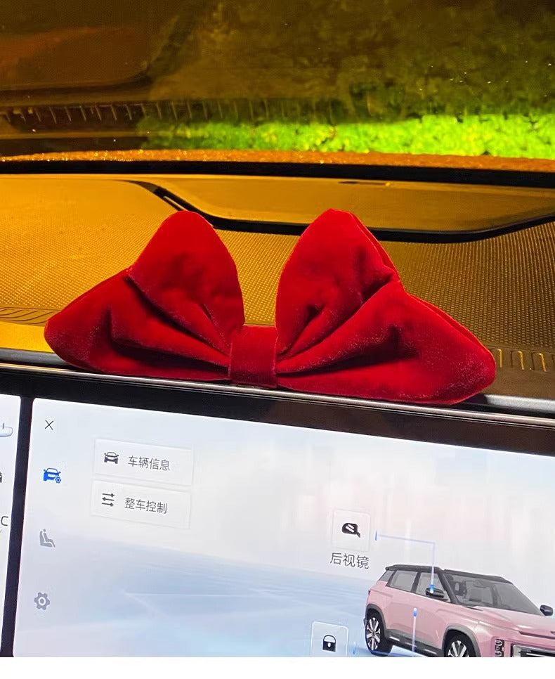 Car center console girls' car accessories bowknot interior decoration