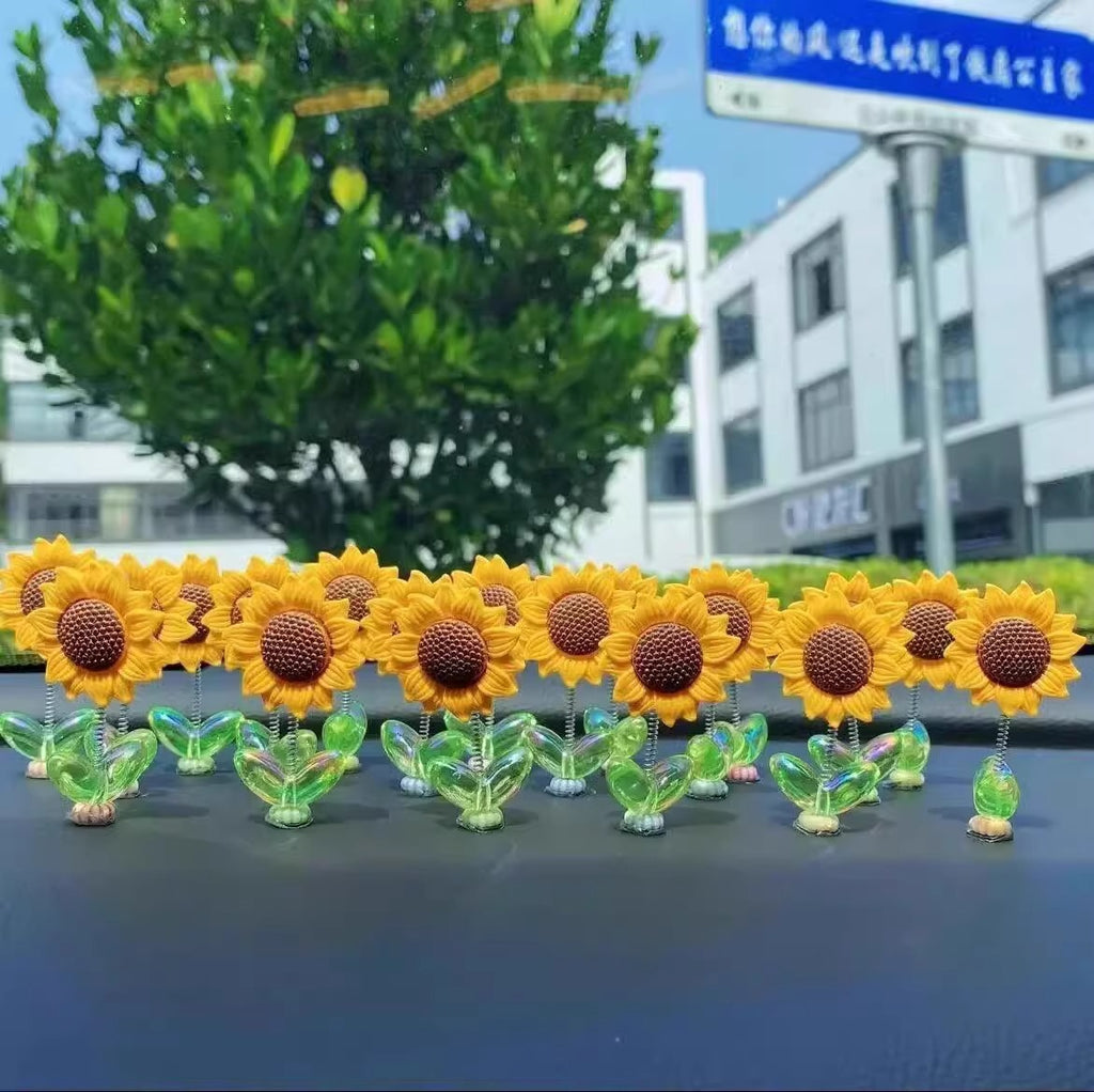 Car interior decoration shaking sunflower ornament