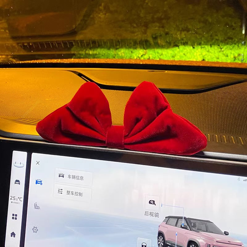 Car center console girls' car accessories bowknot interior decoration