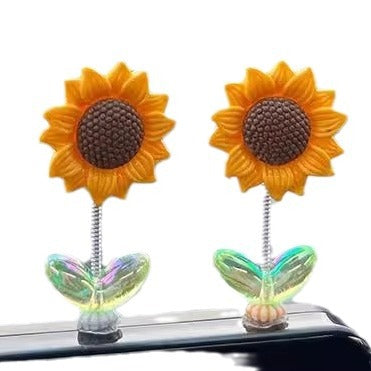 Car interior decoration shaking sunflower ornament