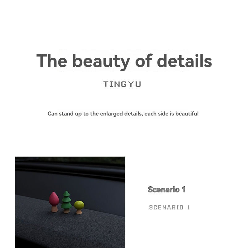 Small trees decorate summer ornaments, cute cars