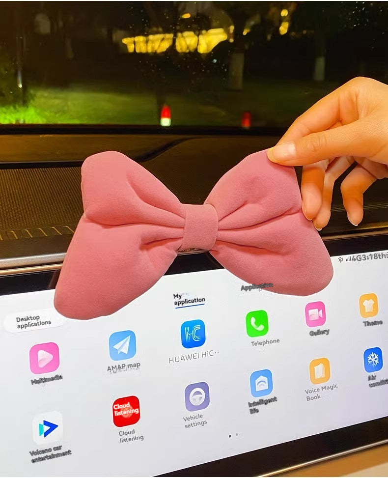 Car center console girls' car accessories bowknot interior decoration