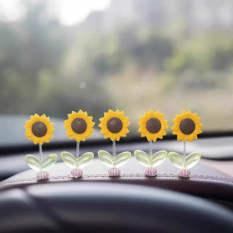 Car interior decoration shaking sunflower ornament