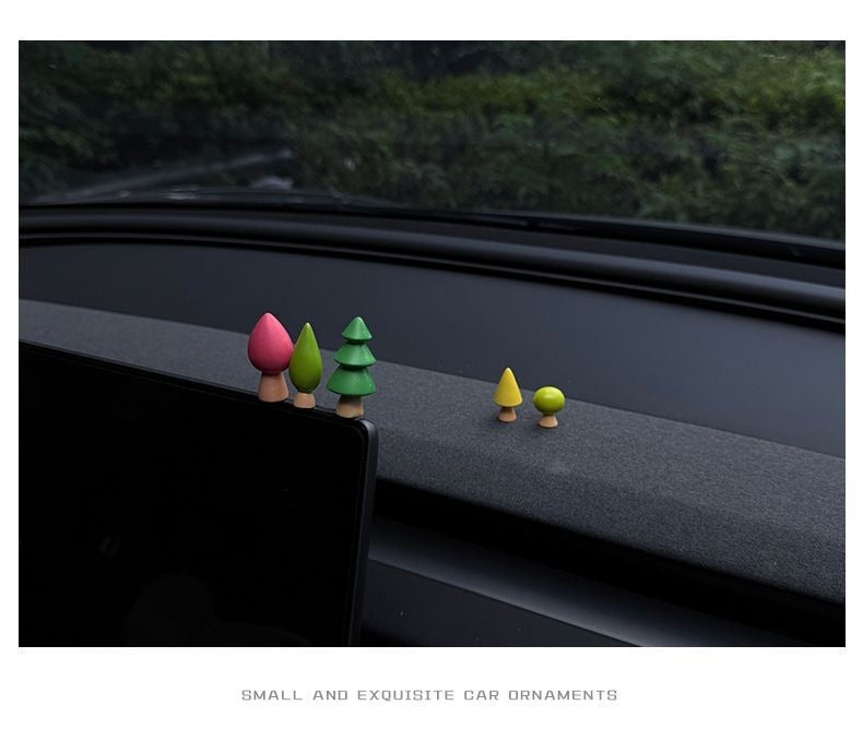 Small trees decorate summer ornaments, cute cars