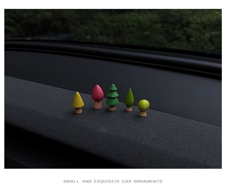 Small trees decorate summer ornaments, cute cars